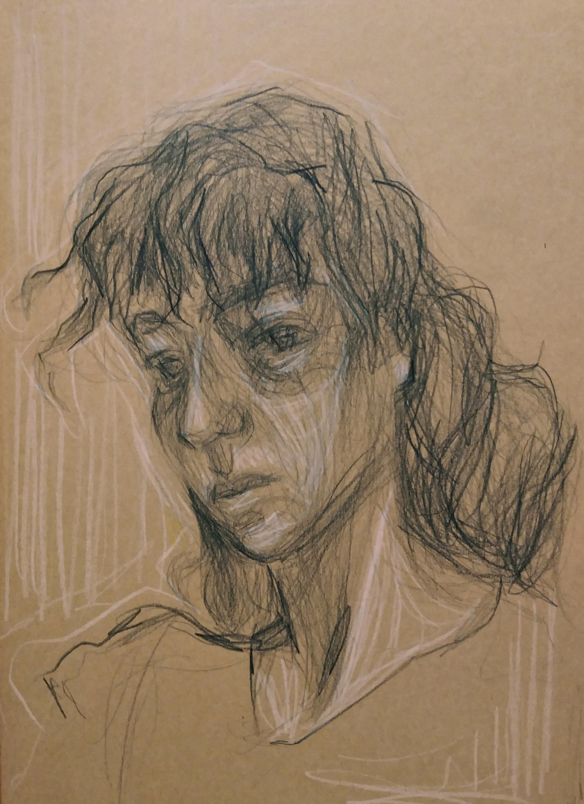 A Self Portrait, coloured pencil on paper, 2022