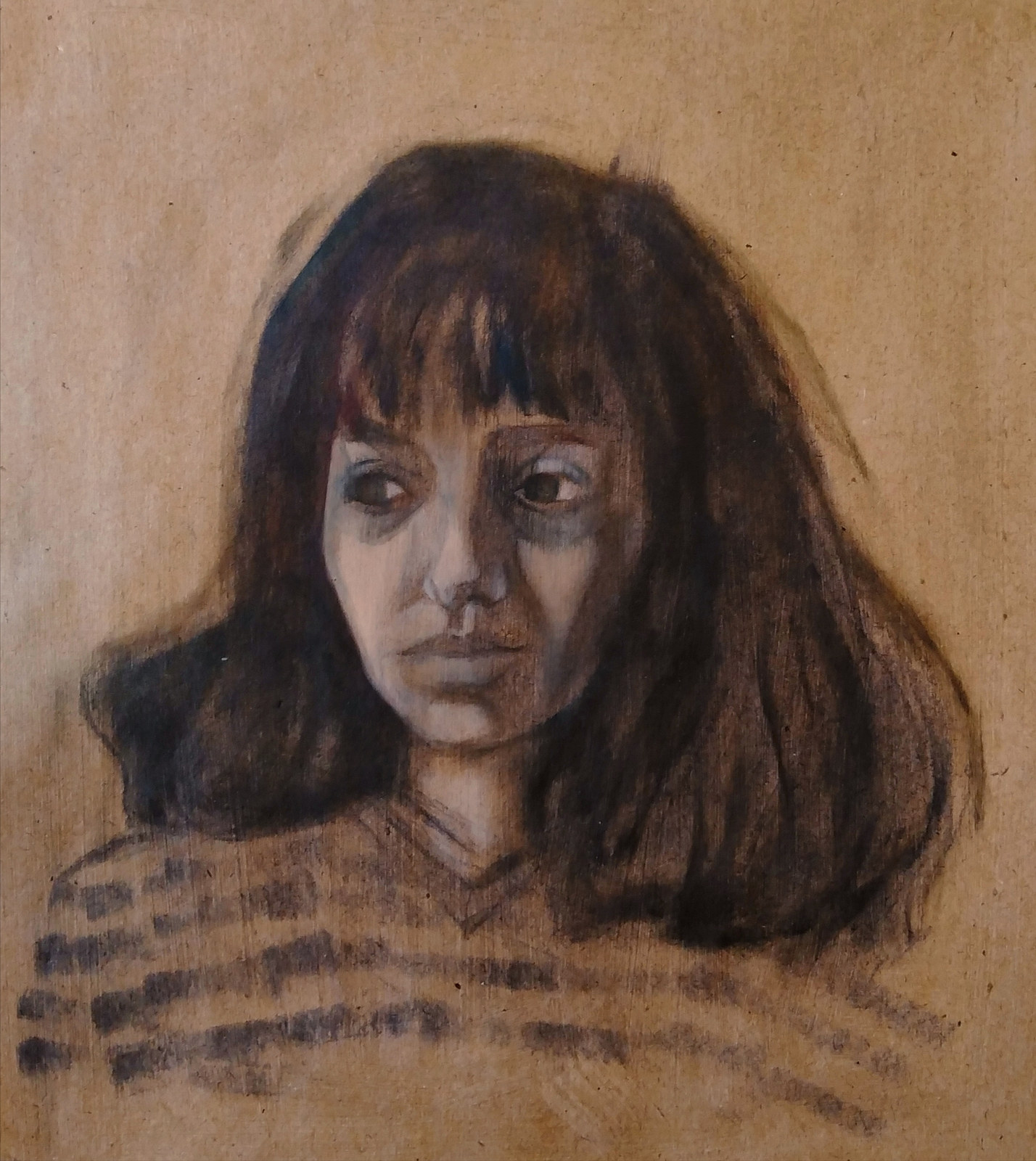 Roommate's Portrait, oil on paper, 2022