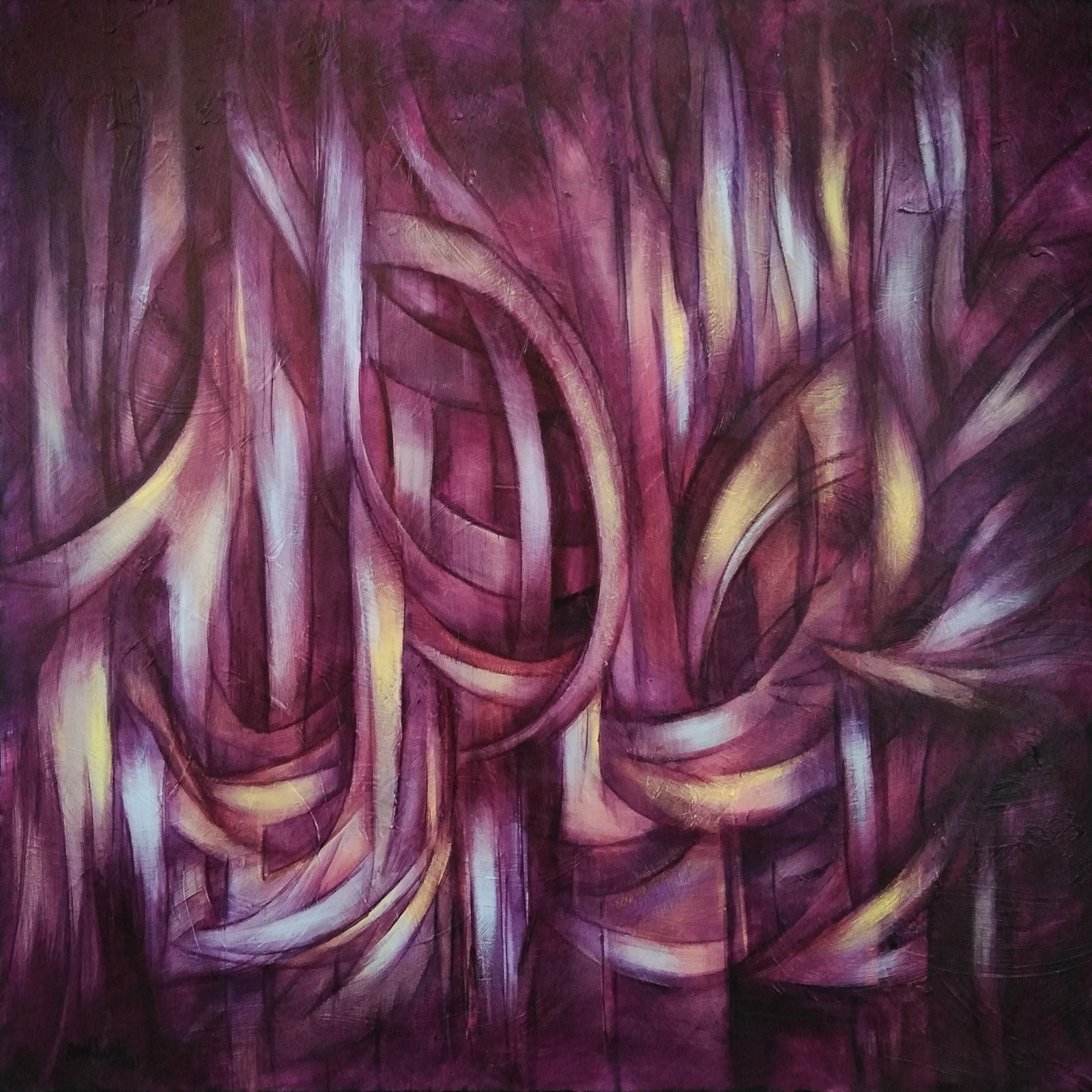 Strands of Existence, acrylic on canvas, 2021