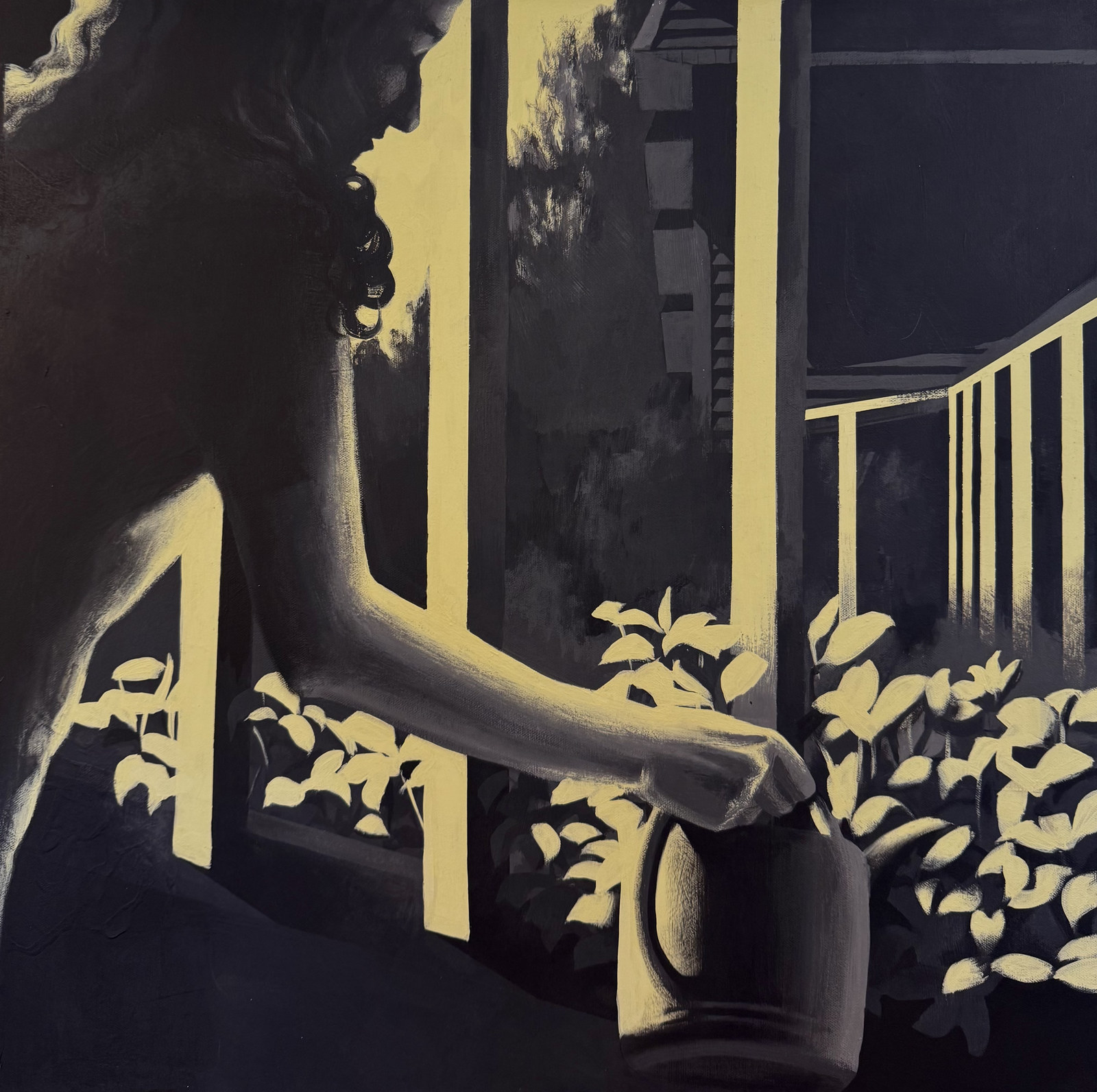 Where Light Grows, acrylic on canvas, 2024